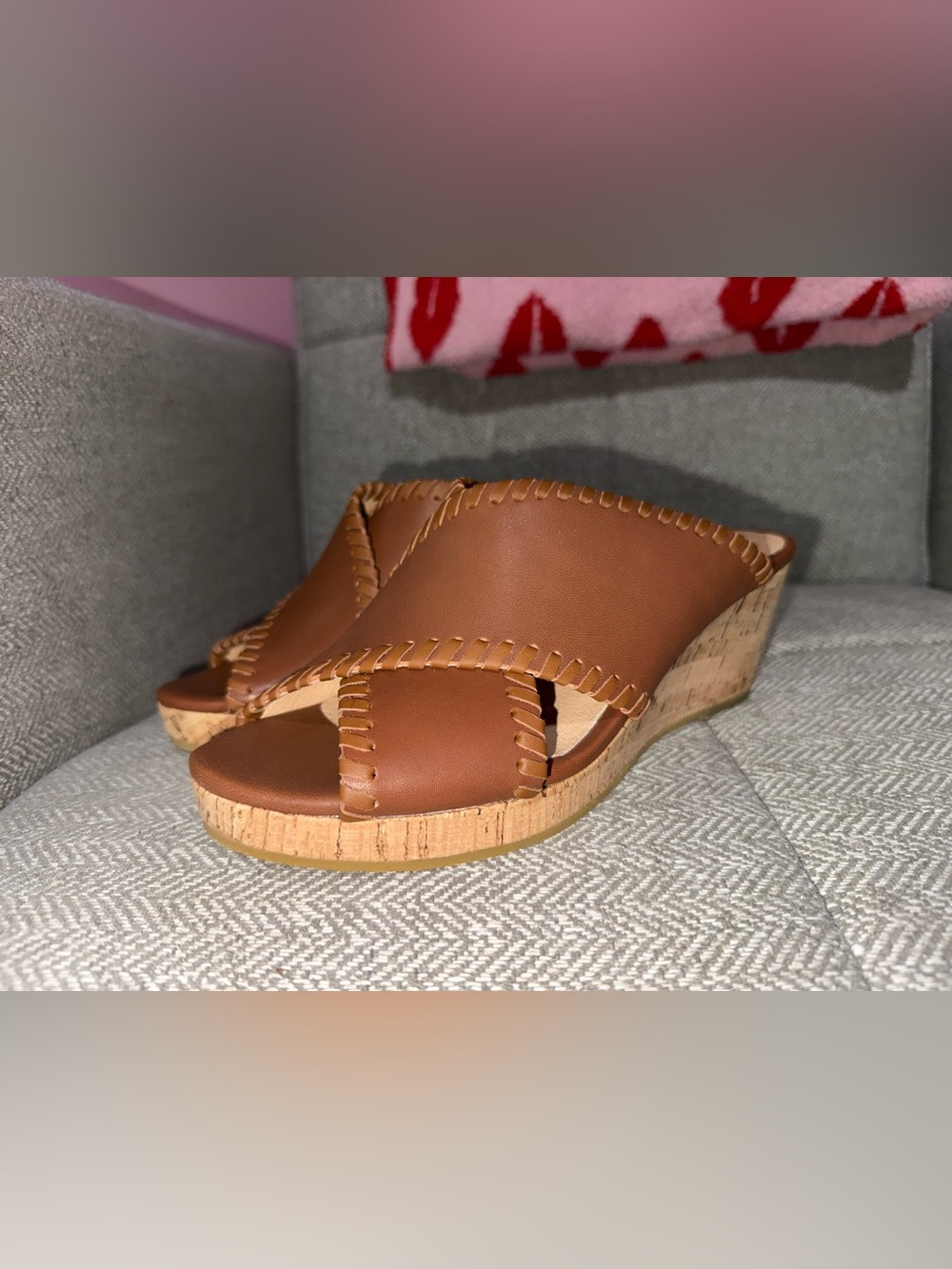 Jack Rogers Sloane Crisscross Strap Mid Wedge Shoe Resort‎ Ready